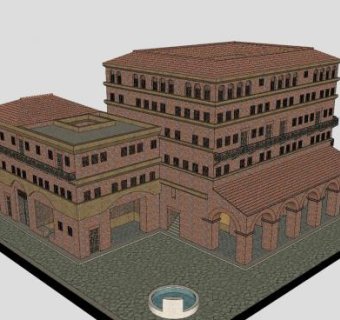 欧式古典古建筑SU模型下载_sketchup草图大师SKP模型