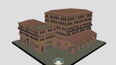 欧式古典古建筑SU模型下载_sketchup草图大师SKP模型