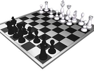 3d国际象棋棋子su模型下载_sketchup草图大师SKP模型