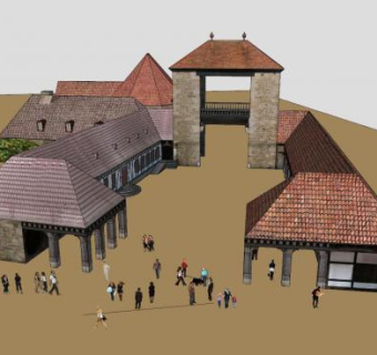 德国温托古建民俗SU模型下载_sketchup草图大师SKP模型