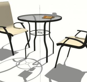 庭院桌椅组su模型下载_sketchup草图大师SKP模型