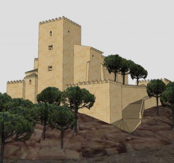 古典山中古堡建筑SU模型下载_sketchup草图大师SKP模型