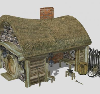 欧式古老铁匠铺SU模型下载_sketchup草图大师SKP模型