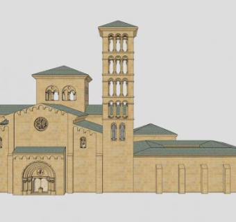 古典欧式教会堂SU模型下载_sketchup草图大师SKP模型