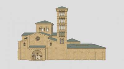 古典欧式教会堂SU模型下载_sketchup草图大师SKP模型