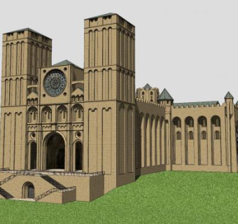 欧式罗马教会堂SU模型下载_sketchup草图大师SKP模型