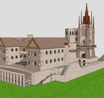 欧式古堡城堡建筑SU模型下载_sketchup草图大师SKP模型