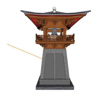 中式钟塔楼SU模型下载_sketchup草图大师SKP模型