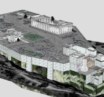 雅典卫城建筑SU模型下载_sketchup草图大师SKP模型