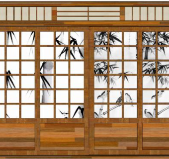 日本屏风推移门su模型下载_sketchup草图大师SKP模型