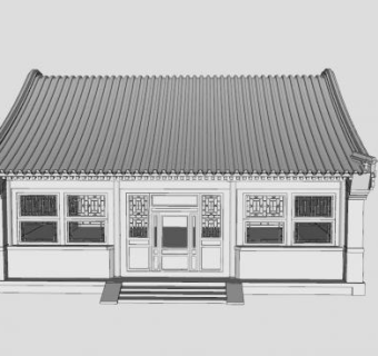 四合院厢房SU模型下载_sketchup草图大师SKP模型
