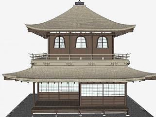 日式古建小楼SU模型下载_sketchup草图大师SKP模型