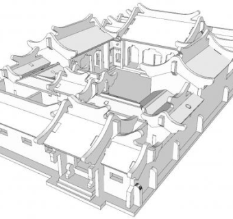 北京四合院建筑SU模型下载_sketchup草图大师SKP模型
