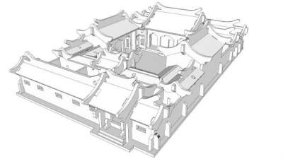 北京四合院建筑SU模型下载_sketchup草图大师SKP模型