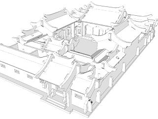 北京四合院建筑SU模型下载_sketchup草图大师SKP模型