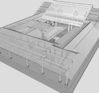 中式祠堂建筑SU模型下载_sketchup草图大师SKP模型