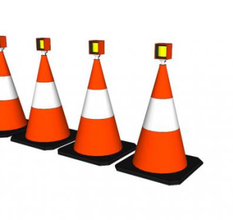 修路施工锥形警示牌SKP模型设计_su模型下载 草图大师模型_SKP模型