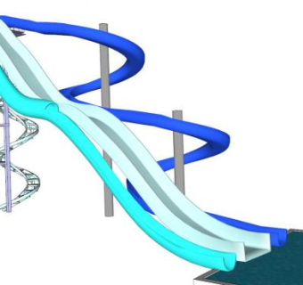 游泳池滑滑梯su模型下载_sketchup草图大师SKP模型