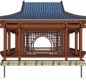 现代水榭su模型下载_sketchup草图大师SKP模型