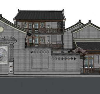 古宅民宅SU模型下载_sketchup草图大师SKP模型