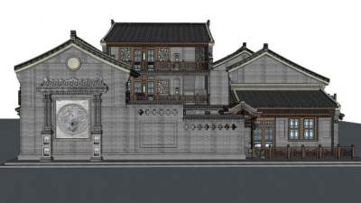 古宅民宅SU模型下载_sketchup草图大师SKP模型