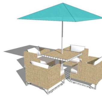 太阳伞座椅SU模型下载_sketchup草图大师SKP模型