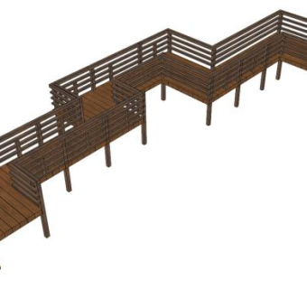 某木栈道设计su模型下载_sketchup草图大师SKP模型