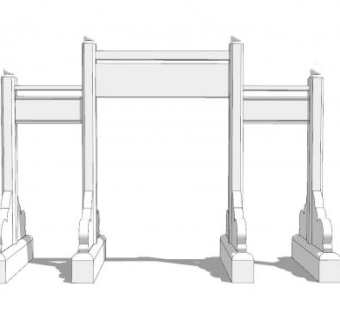 中式简易牌坊SU模型下载_sketchup草图大师SKP模型