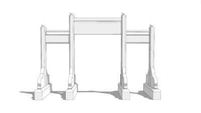 中式简易牌坊SU模型下载_sketchup草图大师SKP模型