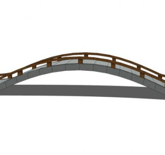 现代拱桥设计SU模型下载_sketchup草图大师SKP模型