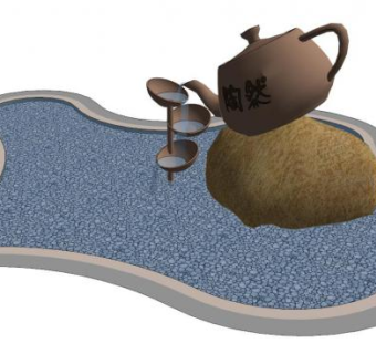 花园里的小雕塑su模型下载_sketchup草图大师SKP模型