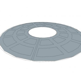 现代圆形树坑护板SU模型下载_sketchup草图大师SKP模型