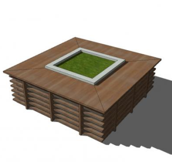 现代树池座椅SU模型下载_sketchup草图大师SKP模型