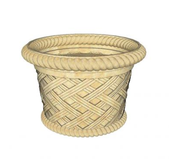 欧式花钵盆栽SU模型下载_sketchup草图大师SKP模型