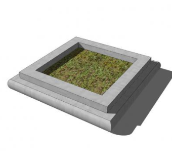 现代方形树池SU模型下载_sketchup草图大师SKP模型