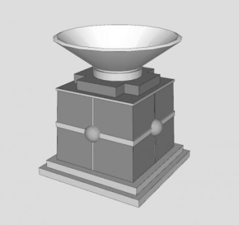 欧式金属花钵SU模型下载_sketchup草图大师SKP模型