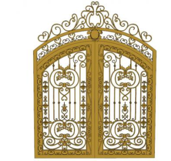 欧式奢华铁艺门su模型下载_sketchup草图大师SKP模型