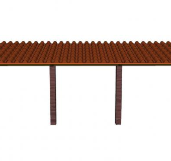 中式走廊廊架SU模型下载_sketchup草图大师SKP模型