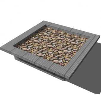 现代鹅卵石树池SU模型下载_sketchup草图大师SKP模型