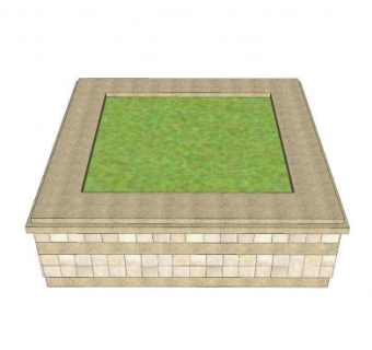 现代方形石造树池SU模型下载_sketchup草图大师SKP模型