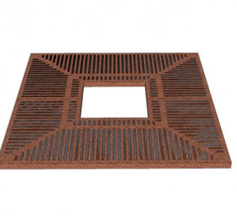 现代方形漏槽树池SU模型下载_sketchup草图大师SKP模型