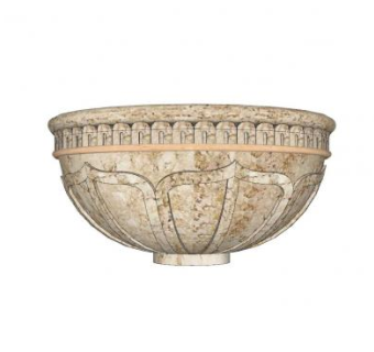 欧式碗型花钵SU模型下载_sketchup草图大师SKP模型