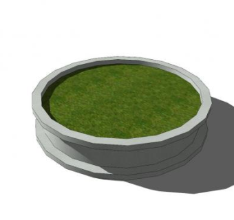 圆形石造树池SU模型下载_sketchup草图大师SKP模型