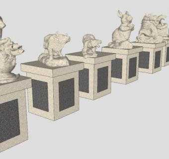 12生肖su模型下载_sketchup草图大师SKP模型