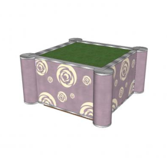 现代玫瑰图案树池SU模型下载_sketchup草图大师SKP模型