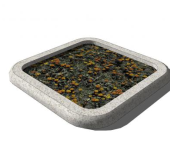 现代方形树穴SU模型下载_sketchup草图大师SKP模型