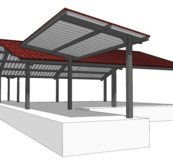 现代中式走廊SU模型下载_sketchup草图大师SKP模型