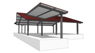 现代中式走廊SU模型下载_sketchup草图大师SKP模型