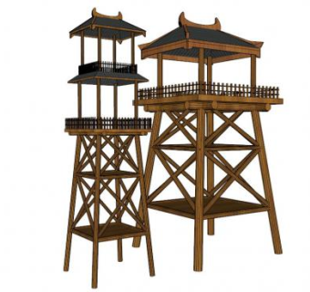 瞭望台su模型下载_sketchup草图大师SKP模型