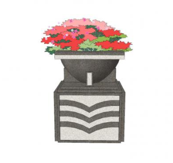 现代花钵柱SU模型下载_sketchup草图大师SKP模型